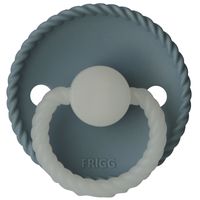 FRIGG Silicone Glow In The Dark Rope Pacifier Size 2 - Stone Blue